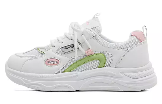 Кроссовки женские Chunky Low-Top белый/розовый/зеленый Renben