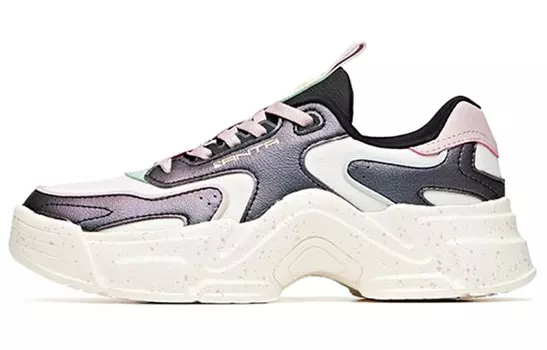 Кроссовки женские Chunky Low-top черного/слоновой кости белого/серо-фиолетового цвета Anta