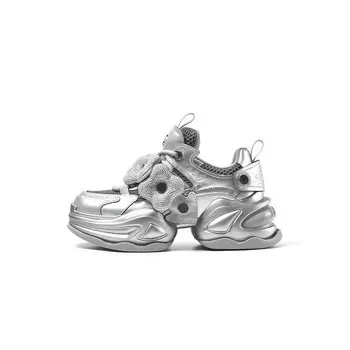 Кроссовки женские Chunky Mid-Top Silver Ooppss C, серебряный