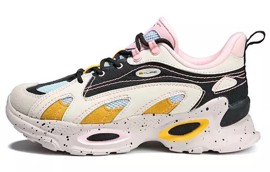 Кроссовки женские Chunky с низким верхом, черные/оранжево-желтые Peak