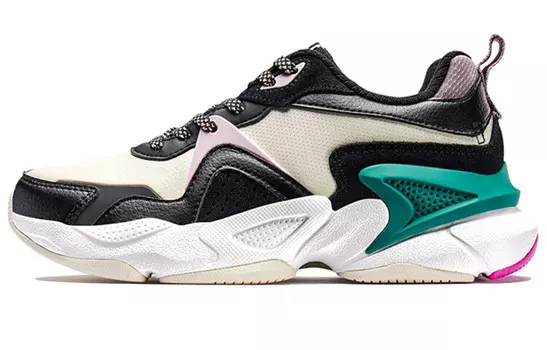 Кроссовки женские Chunky с низким верхом, черные/бежевые Xtep