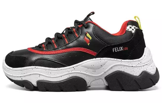 Кроссовки женские Chunky с низким верхом, черные/красные Skechers