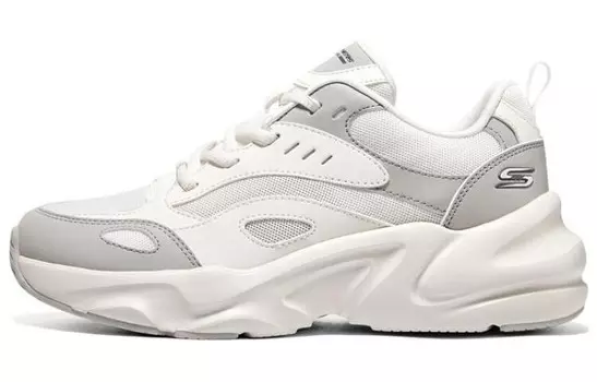 Кроссовки женские Chunky с низким верхом молочно-белого/серого цвета Skechers