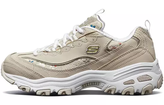 Кроссовки женские Chunky с низким верхом, серо-коричневые Skechers