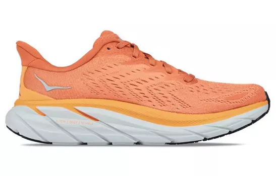 Кроссовки женские Clifton 8 с низким верхом, оранжевые Hoka One One