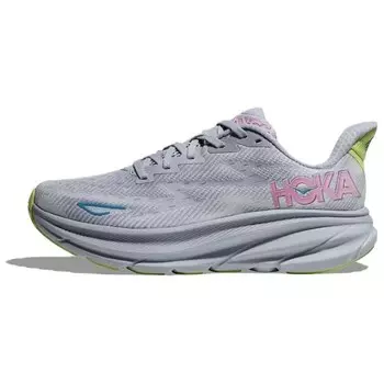 Кроссовки женские Clifton 9 с низким верхом, цвет Gull Grey / Ice Blue Hoka One One