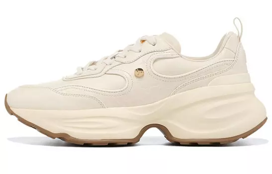 Кроссовки женские Clouds Running Shoes с низким верхом молочно-белого цвета Li-Ning 1990