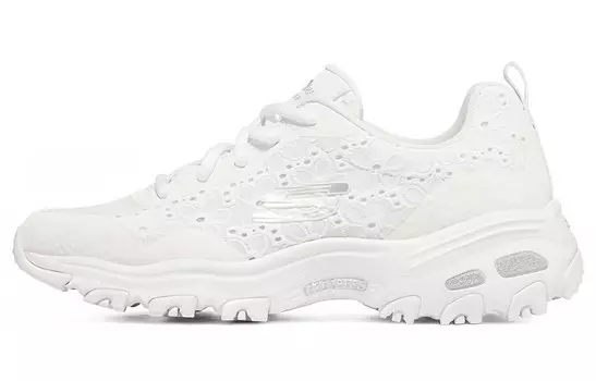 Кроссовки женские D"Lites 1.0 Chunky с низким верхом, белые/серебристые Skechers