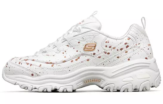 Кроссовки женские D"Lites 1.0 Chunky с низким верхом, белые/золотые Skechers