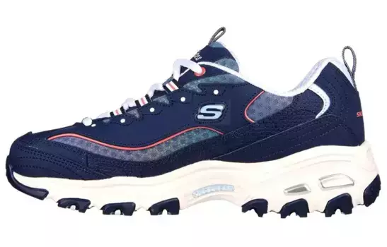 Кроссовки женские D"Lites 1.0 Chunky средней высоты, белые/королевские/зеленые Skechers