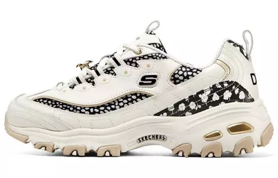 Кроссовки женские D"Lites 1.0 Chunky с низким верхом бежевого/черного цвета Skechers