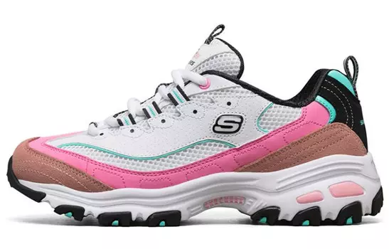 Кроссовки женские D"Lites 1.0 Chunky с низким верхом, белые/розовые/синие Skechers