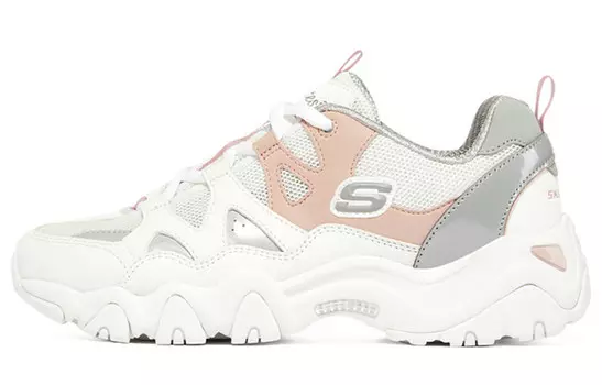 Кроссовки женские D"LITES 2.0 Chunky с низким верхом, белые/розовые/серые Skechers