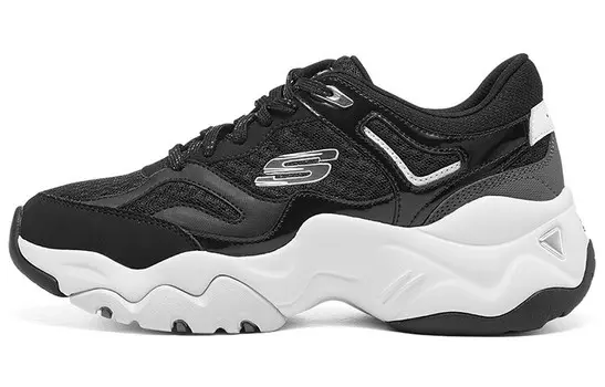 Кроссовки женские D"LITES 3.0 Chunky с низким верхом, черные, белые, серебристые Skechers