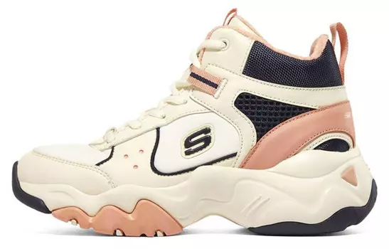 Кроссовки женские D"LITES 3.0 Chunky с высоким верхом бежево-синего цвета Skechers