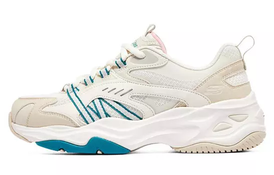 Кроссовки женские D"Lites 4.0 Chunky с низким верхом, цвет: белый/зеленый Skechers