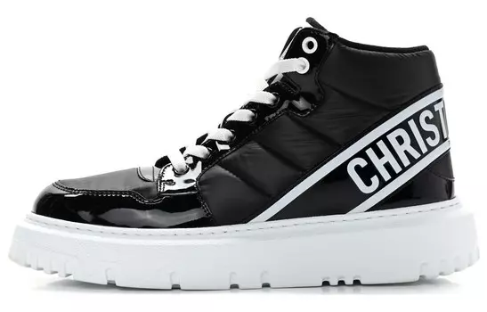 Кроссовки женские Dior D-Player Lifestyle высокие, черный / белый