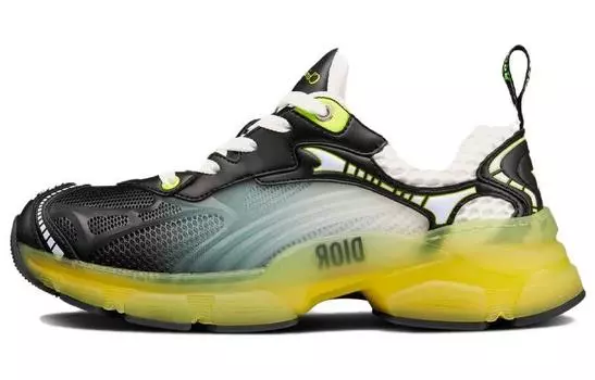 Кроссовки женские Dior Vibe White, черный / желтый