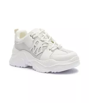 Кроссовки женские Dkny кожаные на толстой подошве, белый