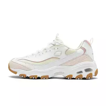 Кроссовки женские DLITES с низким верхом, белые/светло-розовые Skechers