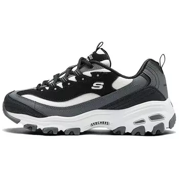 Кроссовки женские DLITES с низким верхом, цвет черный/белый/серый Skechers