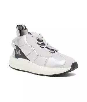 Кроссовки женские Ea7 дизайнерские текстильные, серебряный