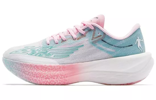 Кроссовки женские Feiying PB2.0 с низким верхом розового/синего цвета Qiaodan