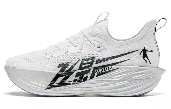 Кроссовки женские Flying Shadow Plaid Running Shoes с низким верхом, белые/серебристые Qiaodan