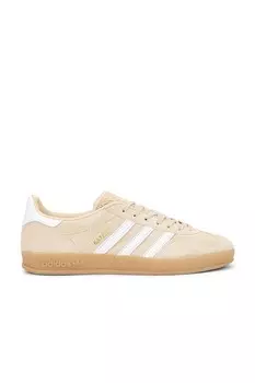 Кроссовки женские Gazelle Indoor Adidas Originals, цвет Magic Beige, White, & Gum