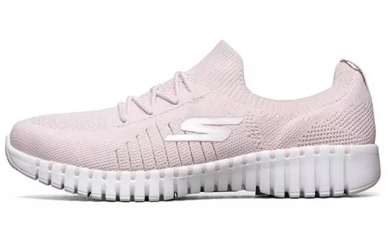 Кроссовки женские GO WALK 1 с низким верхом светло-розового и белого цвета Skechers