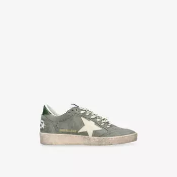 Кроссовки женские Golden Goose Ball Star замшевые, зеленый