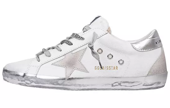 Кроссовки женские Golden Goose Super-Star, белый / серебристый