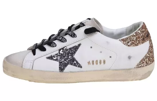 Кроссовки женские Golden Goose Super-Star, белый / серебряный