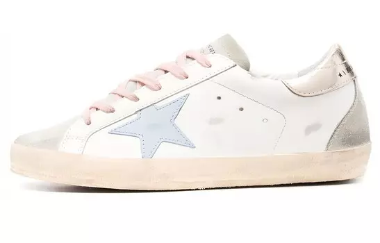 Кроссовки женские Golden Goose Super-Star, белый / серебряный / синий