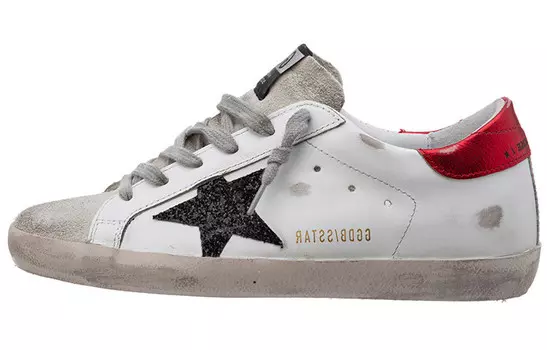 Кроссовки женские Golden Goose Super-Star Label Red Tail, белый