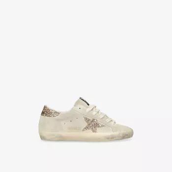 Кроссовки женские Golden Goose Super-Star низкие, кремовый / золотой