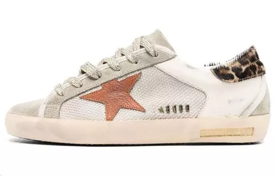 Кроссовки женские Golden Goose Super-Star, серо-оранжевый