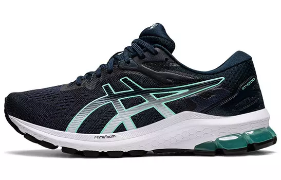 Кроссовки женские GT-1000 10 с низким верхом, синие/зеленые Asics