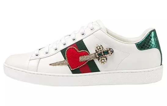 Кроссовки женские Gucci с вышивкой, белый