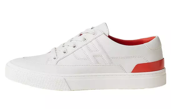 Кроссовки женские Herms на шнурках, белый / красный