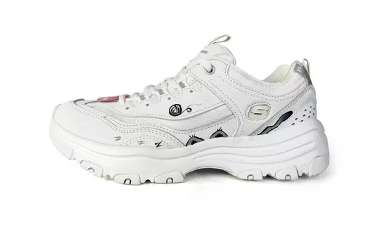 Кроссовки женские I-Conik с низким верхом, белые/серебристые Skechers
