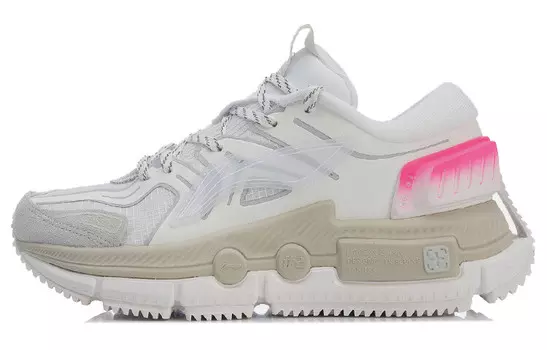 Кроссовки женские Kuafu Running Shoes Low-top белые/серые/розовые Lining