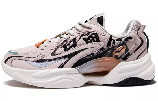 Кроссовки женские Kunlun Five Elements Running Shoes Low-Top Whitewashed Grey/black Erke