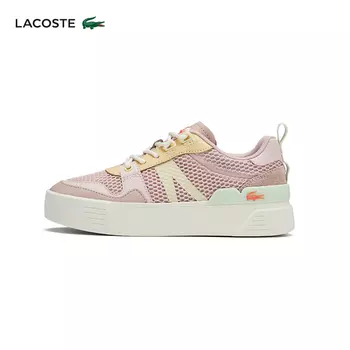 Кроссовки женские Lacoste из крокодиловой кожи, розовый / оранжевый