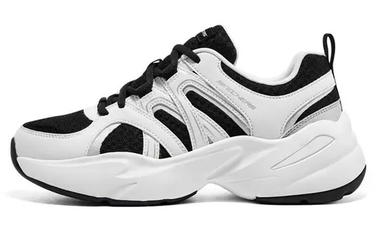Кроссовки женские Lifestyle Low-top белые/черные Skechers