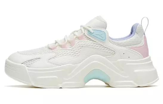 Кроссовки женские Lifestyle Low-top Белый/розовый/зеленый Anta