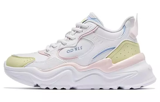 Кроссовки женские Lifestyle Low-Top белый/зеленый/розовый Qiaodan