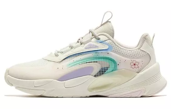 Кроссовки женские Lifestyle с низким верхом, белый/фиолетовый/зеленый Qiaodan