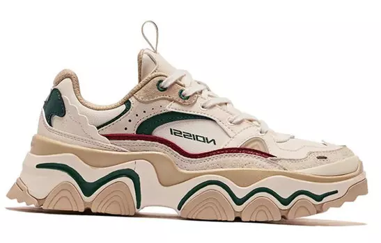 Кроссовки женские Lifestyle с низким верхом, цвет рис/коричневый/зеленый Qiaodan