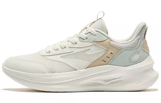 Кроссовки женские Ling Yue 2.0 с низким верхом из микрокристаллического материала белого, светло-серо-зеленого цвета Erke